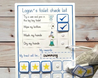 Personalised Potty Training Chart: Toddler Toilet Checklist