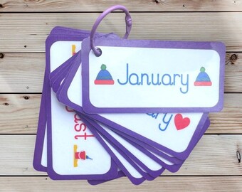 Months of the Year Flashcards on Keyring: Pocket-Sized Learning