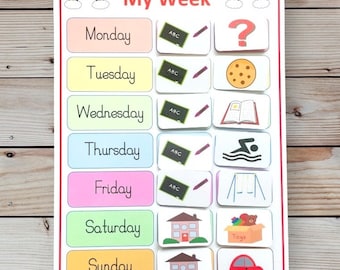 Personalised weekly routine chart, weekly organiser, school / home, my week, personalised photo weekly routine, SEND, autism