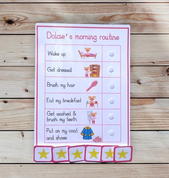 Personalised morning routine chart, bedtime routine, daily routine, SEN, autism, special educational needs, organisation, school day