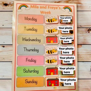 Personalised weekly routine chart, weekly organiser, school / home, my week, personalised photo weekly routine, SEND, autism