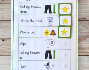 Personalised toilet training routine chart, toddler potty chart,
