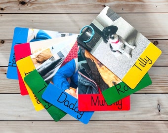 Family flashcards, special people flashcards, EYFS, autism, preschool, education, personalised gift for children, SEND