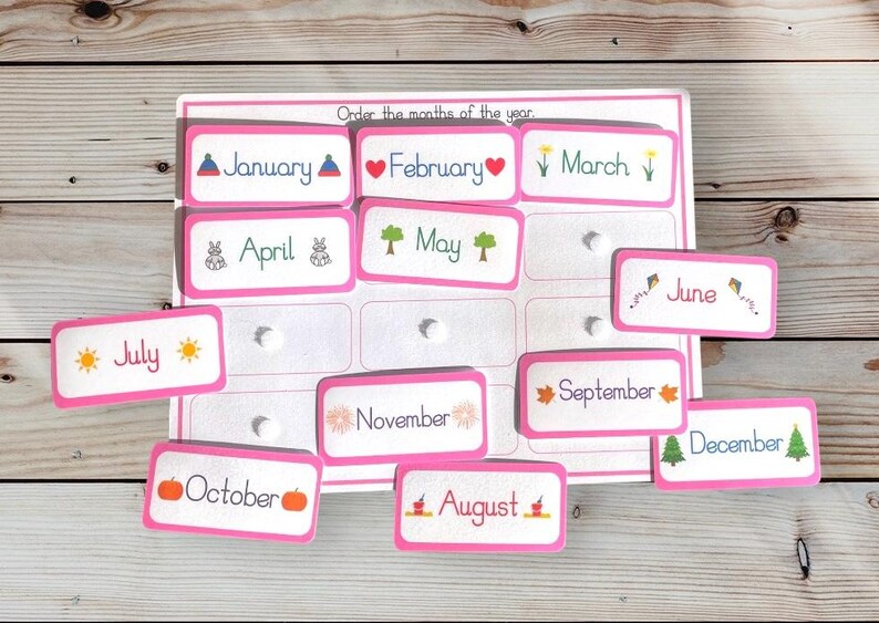Months of the Year Sorting Activity, Homeschool Calendar - Etsy