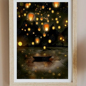 Poster Poster Illustration print Wall poster decoration Print lanterns