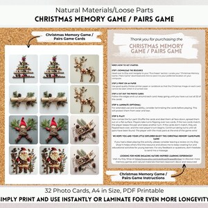 Jogo de memória de Natal para crianças, jogo de pares de Natal, jogo de correspondência de Natal, atividade para impressão de Natal, download digital de Natal.