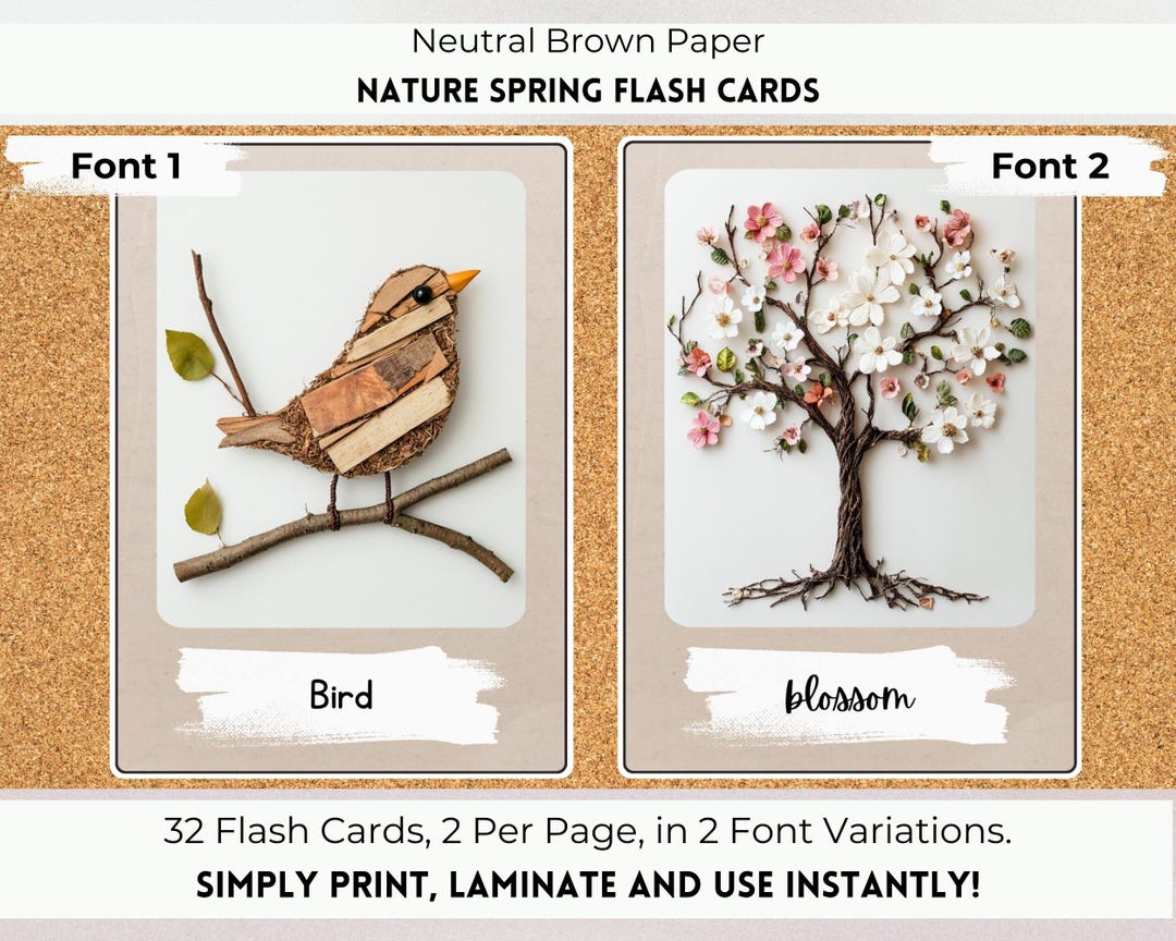 Springtime Flash Spring Flash Cards, Spring Chart, Spring Educational Flash Cards ...