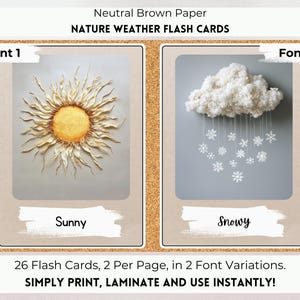 Tarjetas didácticas sobre el clima, gráfico del clima, tarjetas didácticas educativas sobre el clima, tarjetas didácticas de aprendizaje Reggio Montessori, piezas sueltas, descarga digital.