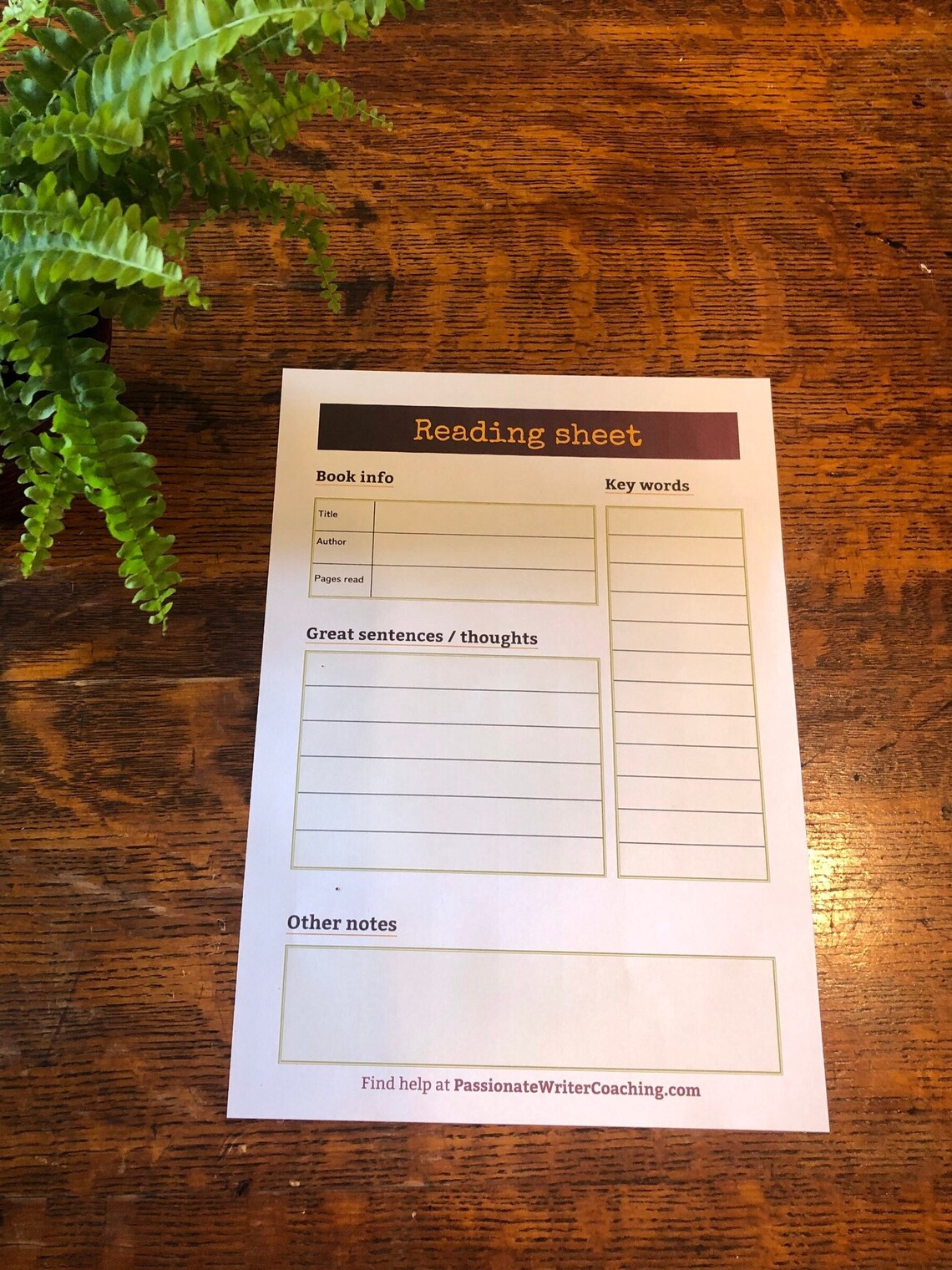 Reading Worksheet for Writers Printable Reading Tracker for Authors Who ...