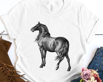 Vintage Style Horse t shirt - horse shirt, horse gifts horse tshirt equestrian shirt horse girl tees horse woman horse art shirt pony shirt