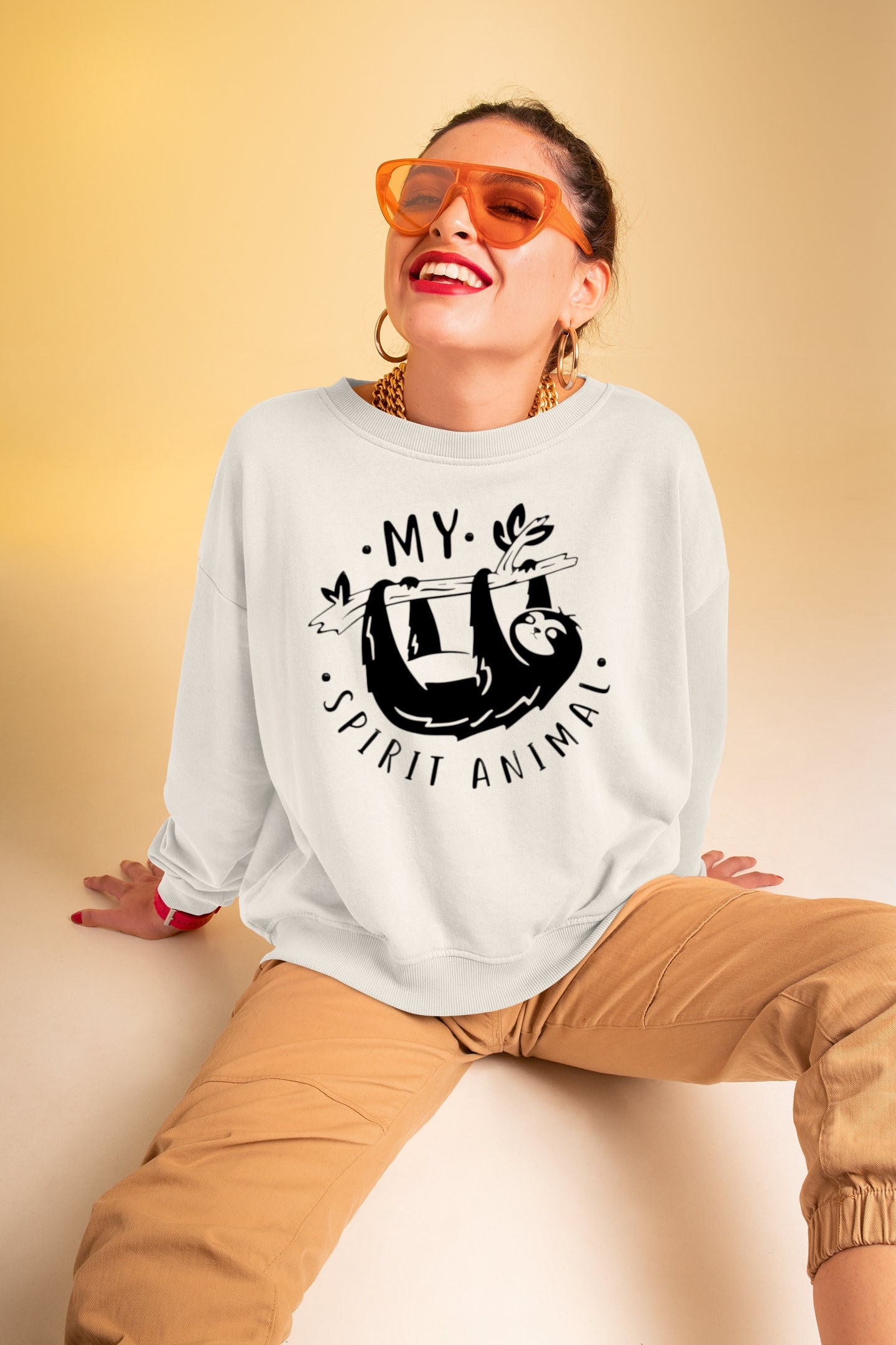 Discover My sprit Animal Sweatshirt, Sloth Sweatshirt, Funny Sloth Sweat, Wild Animal Sweater, Sloth Lover Sweat