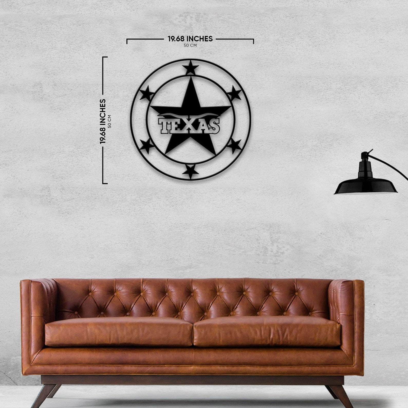 Texas Metal Wall Art Circular Lone Star Wall Sculpture Etsy
