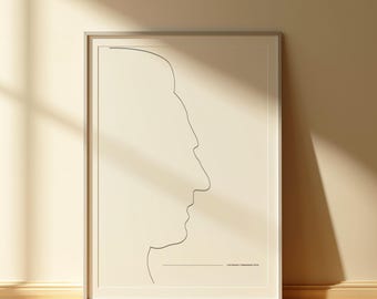 Lieutenant Kommandant Daten | Strichzeichnung | Drehbares Poster | Fan Geschenk