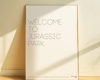 Willkommen im Jurassic Park | Film Zitat Poster | Digitaler Download