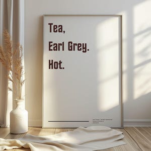Earl Grey Tea Print | Minimalist Sci-Fi Art  | Digital Download | Star Trek Gift