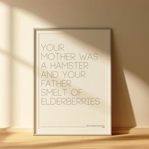 Monty Python and the Holy Grail Quote | Cult Classic Comedy Digital Print | Funny Wall Art