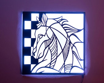 Led Light Wall Decor, Metal Horse Head, Led Light Metal Horse, Metal Wall Art, Led Night Light, Metal Led Wall Art, Livingroom Wall Art