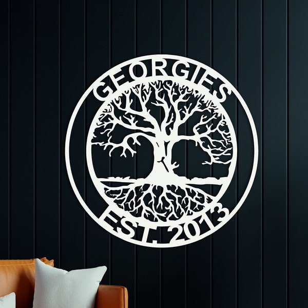 Gepersonaliseerde boom decor, aangepaste kunst aan de muur, familienaam teken, aangepaste wanddecoratie, levensboom decoratie, unieke ontwerpen