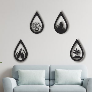 Four elements wall art, Metal wall decor, Four elements metal decor, Modern metal desing, Unique designs, Earth elements, Elements sign