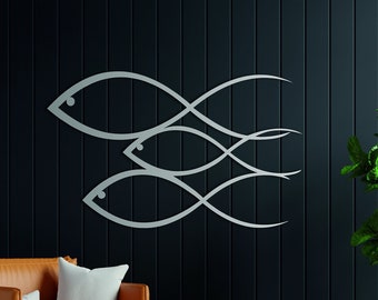 Metal Fish Decor, Metal Fish Wall Art, Fish Family Decor, Sea Passion, Gift For Him, Unique Design, Gift İdeas