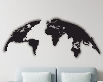 Globe Map Wall Art, World Map Decor, Metal World Map Art, Metal Wall Decor, World Map Globe, Office Wall Art, World Wall Art, Metal Painting