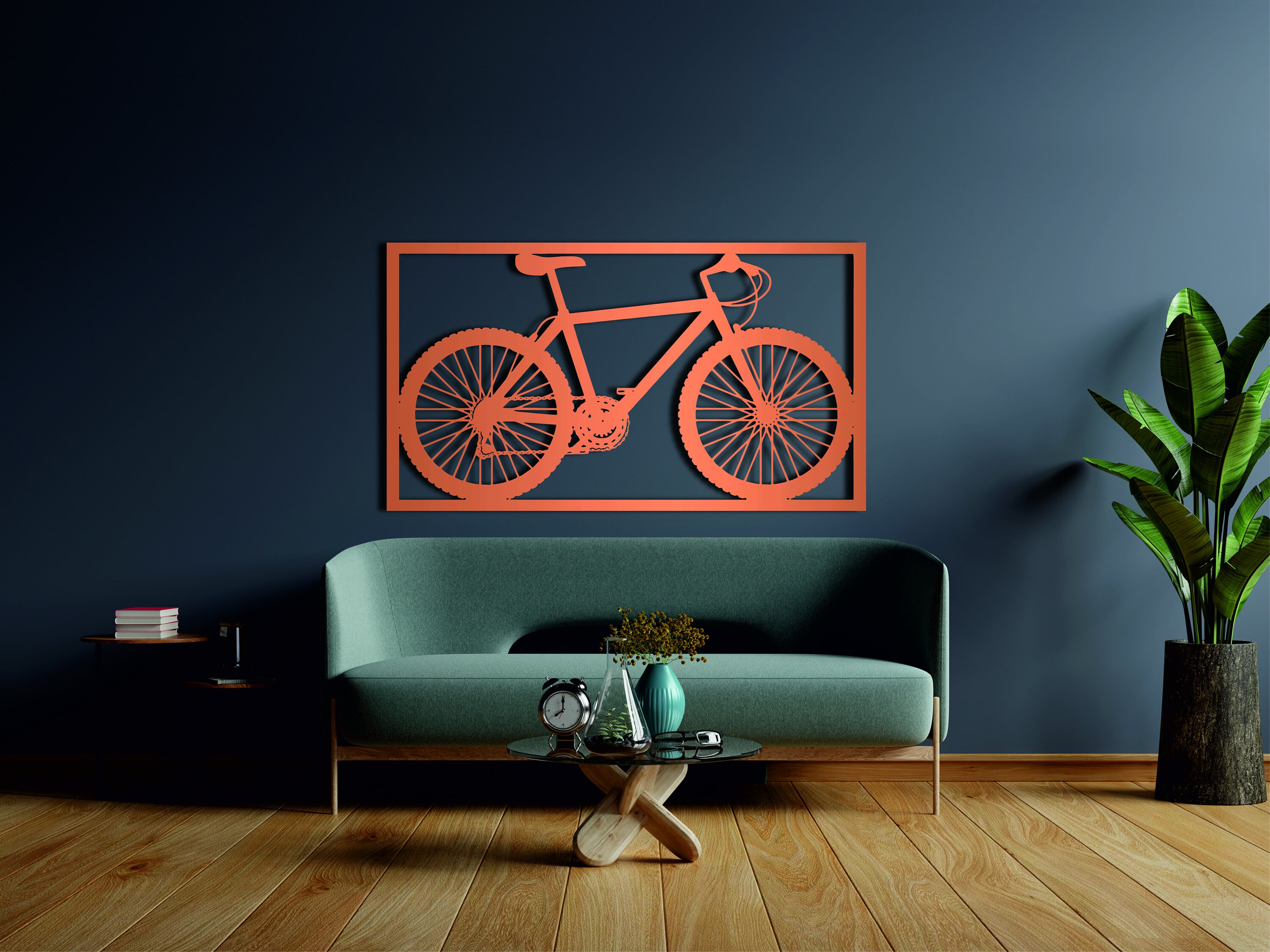 Metal Bike Wall Art Metal Bike Decor Framed Bike Wall Art Etsy