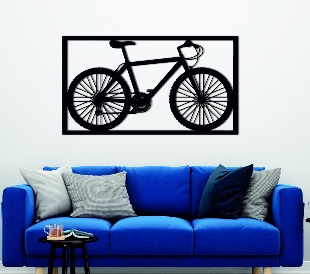 Metal Bike Wall Art, Metal Bike Decor, Framed Bike Wall Art, Livingroom Decor, Large Size Wall