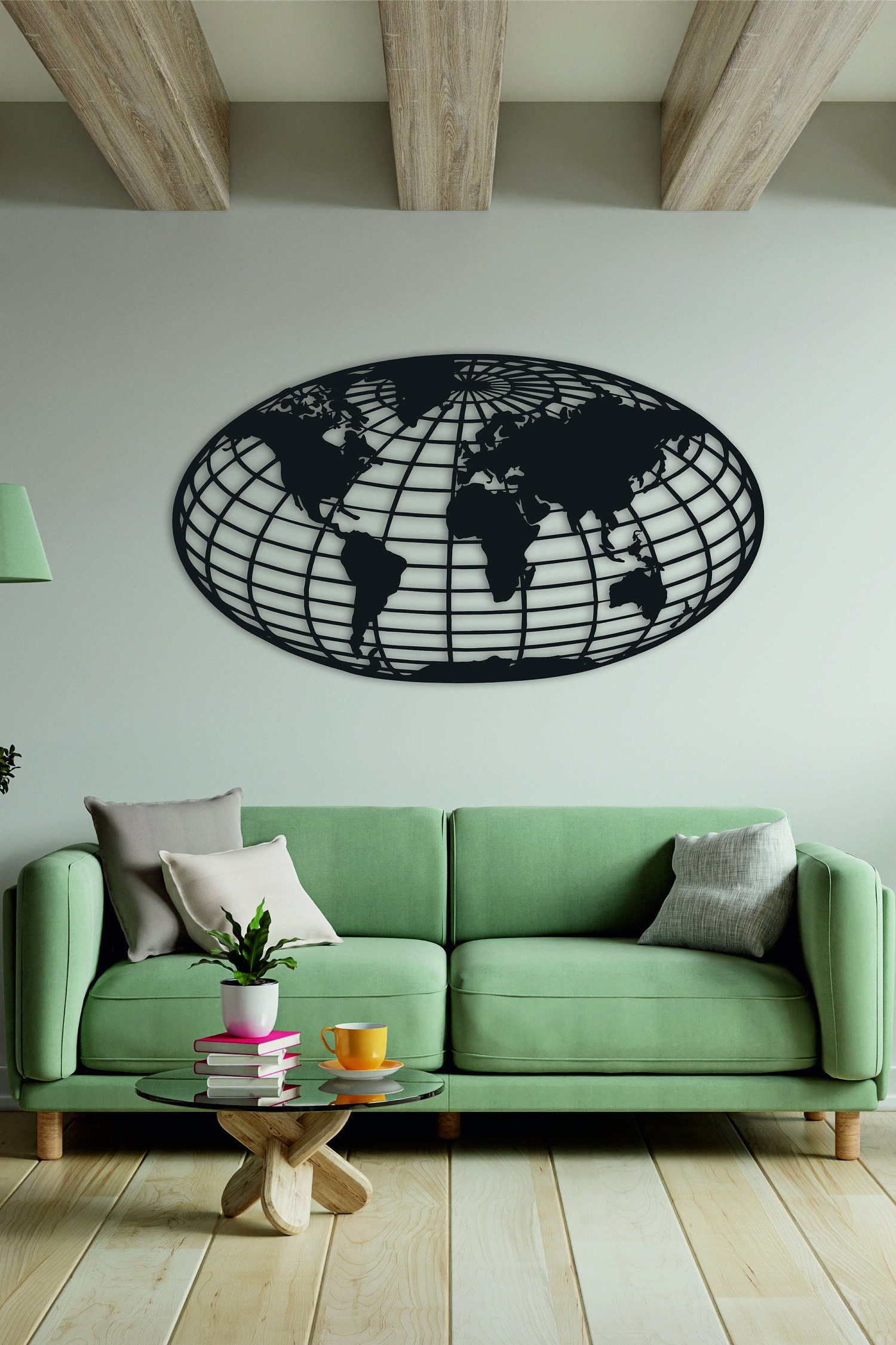 Metal Wall Art World Map Globe Wall Art Globe Wall Art Etsy