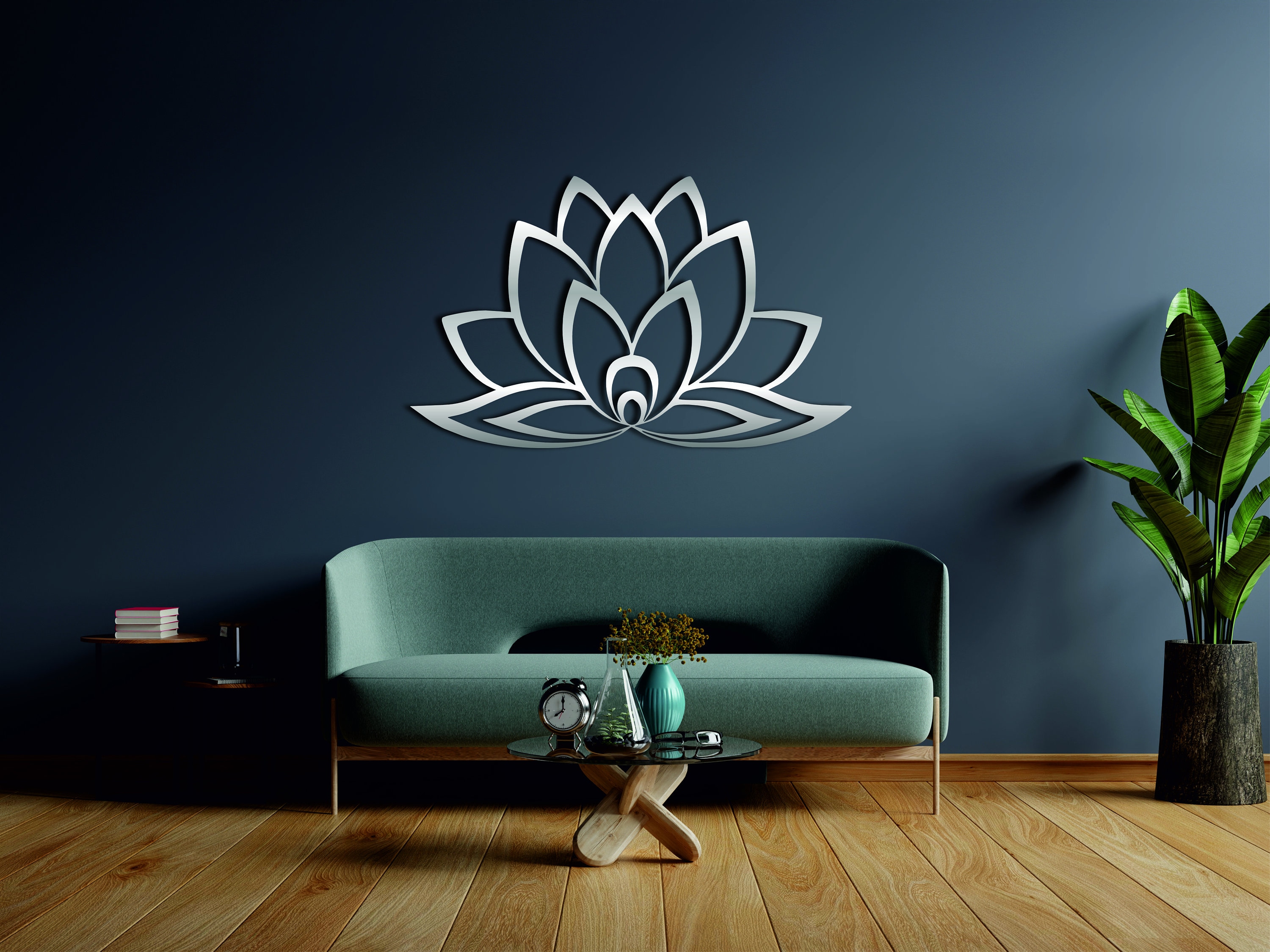 Metal Wall Art Lotus Flower Livingroom Wall Art Spiritual Etsy