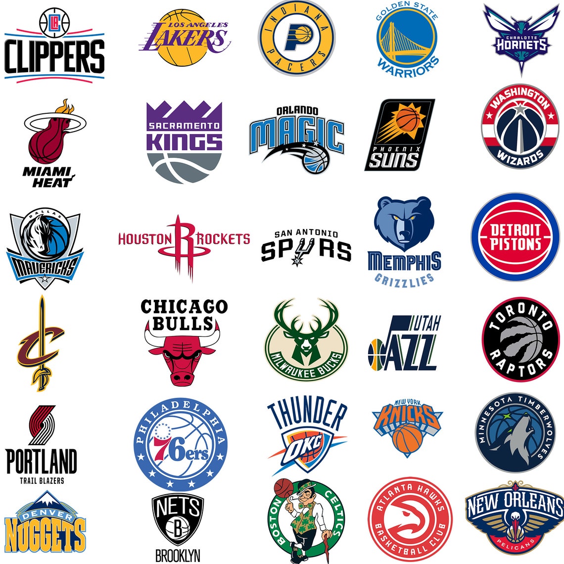 All Nba Teams Logos Svg and Png Logos High Quality Nba | Etsy