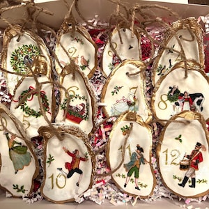12 Days of Christmas oyster shell set.