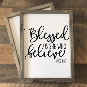 Blessed is she who believes svg, Biblical quote, book of luke, digital file, inspirational svg, Wood Sign, Svg
