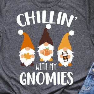 Chillin with my gnomes, fall digital design, gnomes, SVG