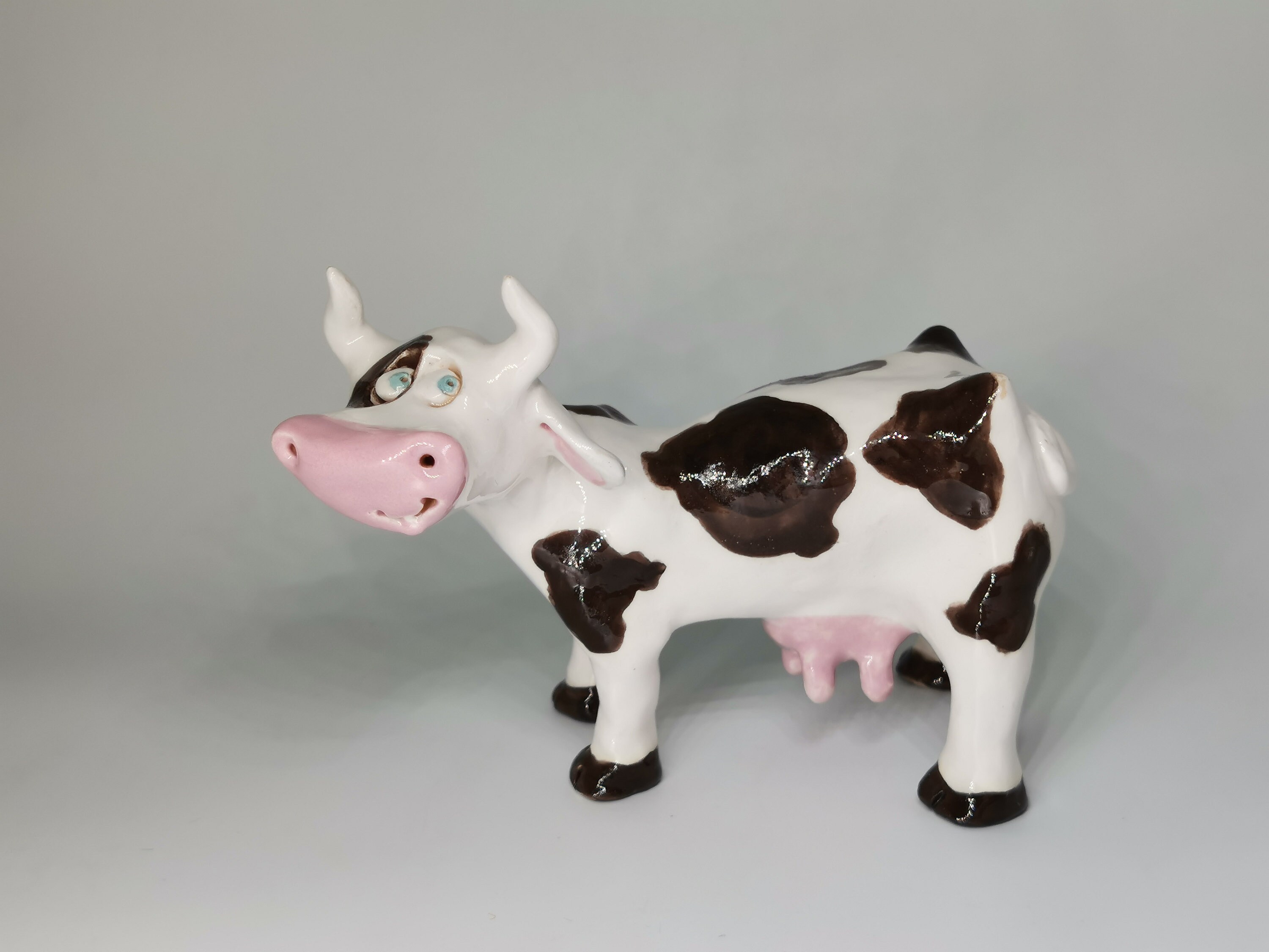 Ceramic Cow Figurine Pottery Cow Figurine Clay Cow Etsy