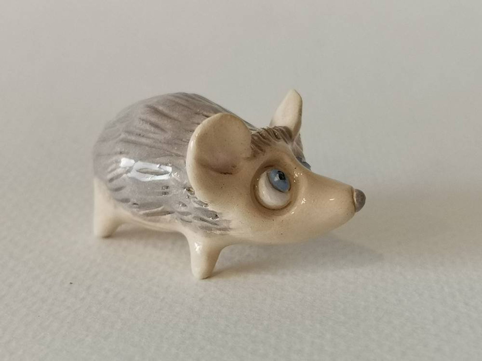 Tiny Ceramic Hedgehog Ceramic Hedgehog Figurine Pottery Etsy