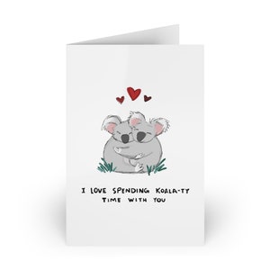 Koala-ty Time | Cute & Adorable Valentines Day or Anniversary Koala Love Card