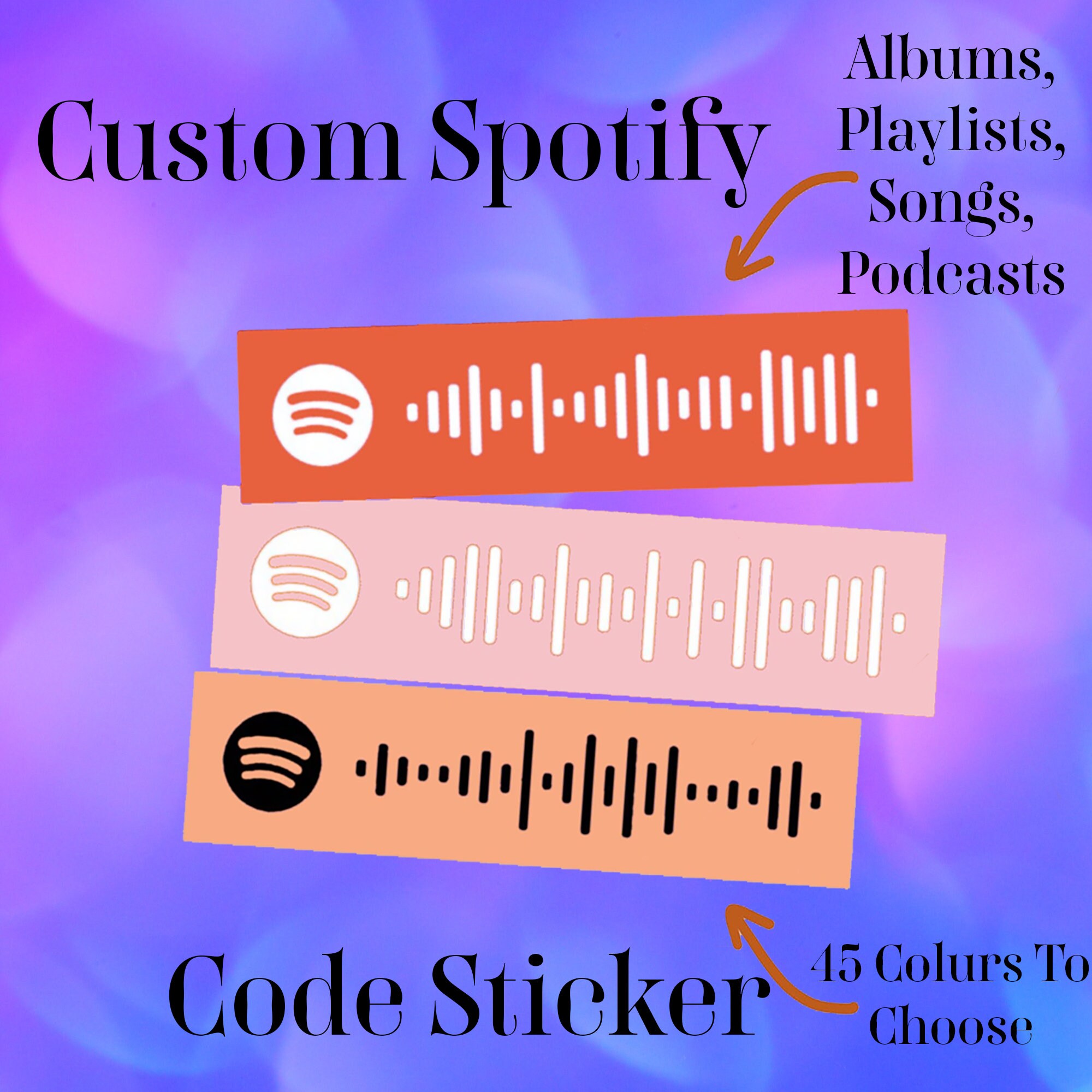Customisable Spotify Code sticker Etsy