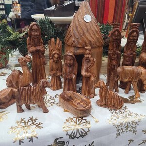 Hand carved African Ebony wood Nativity