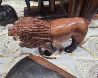 Hand carved African Ebony wood animal carvings