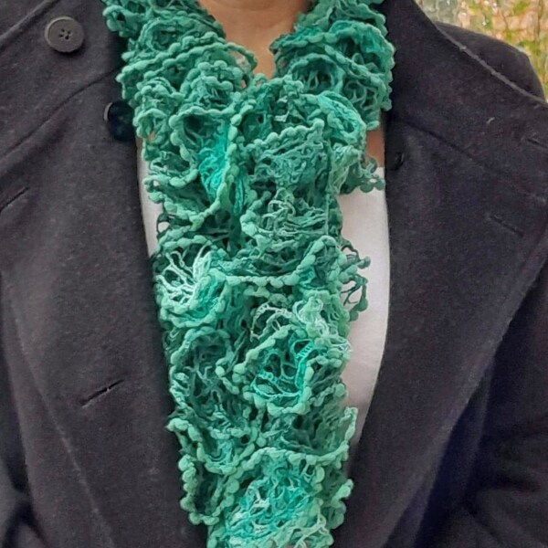 Ladies Decorative Scarf | Hand Knitted | Ladies Scarf | Knitted Scarf