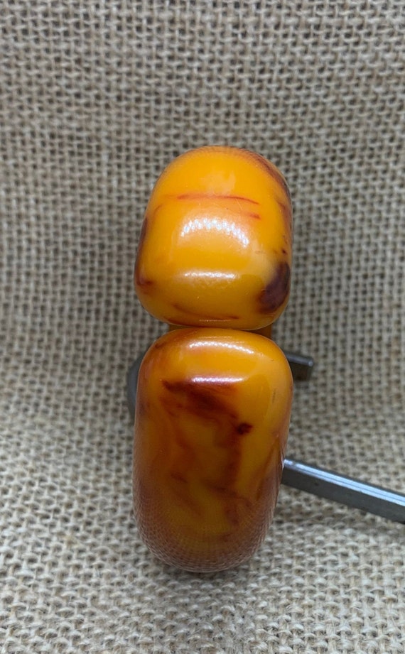 Vintage Bakelite Bracelet, Butterscotch Marble Cl… - image 5