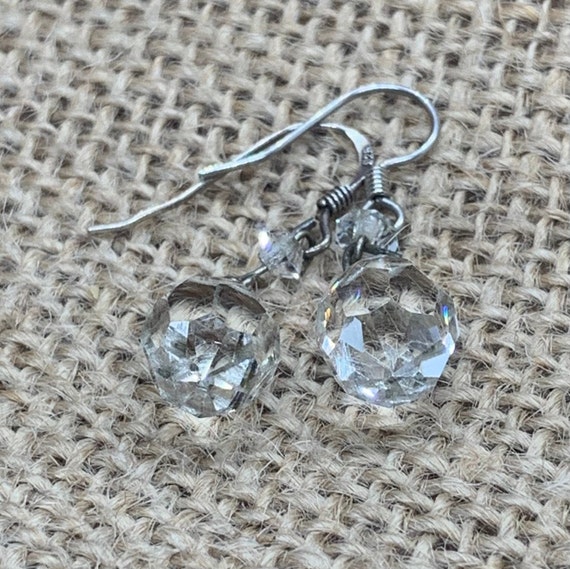 CLEARANCE - Crystal Teardrop Dangle Earrings - Pierced, 1 3/8"