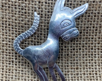 Vintage Sterling Silver Donkey Brooch Pin, Vintage Figural Pin, Hallmark Sterling BM Taxco 925, Birthday Gift for Mom, Wife, Mother's Day