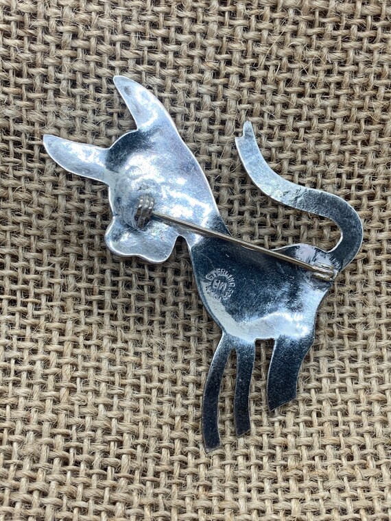 Vintage Sterling Silver Donkey Brooch Pin, Vintag… - image 2