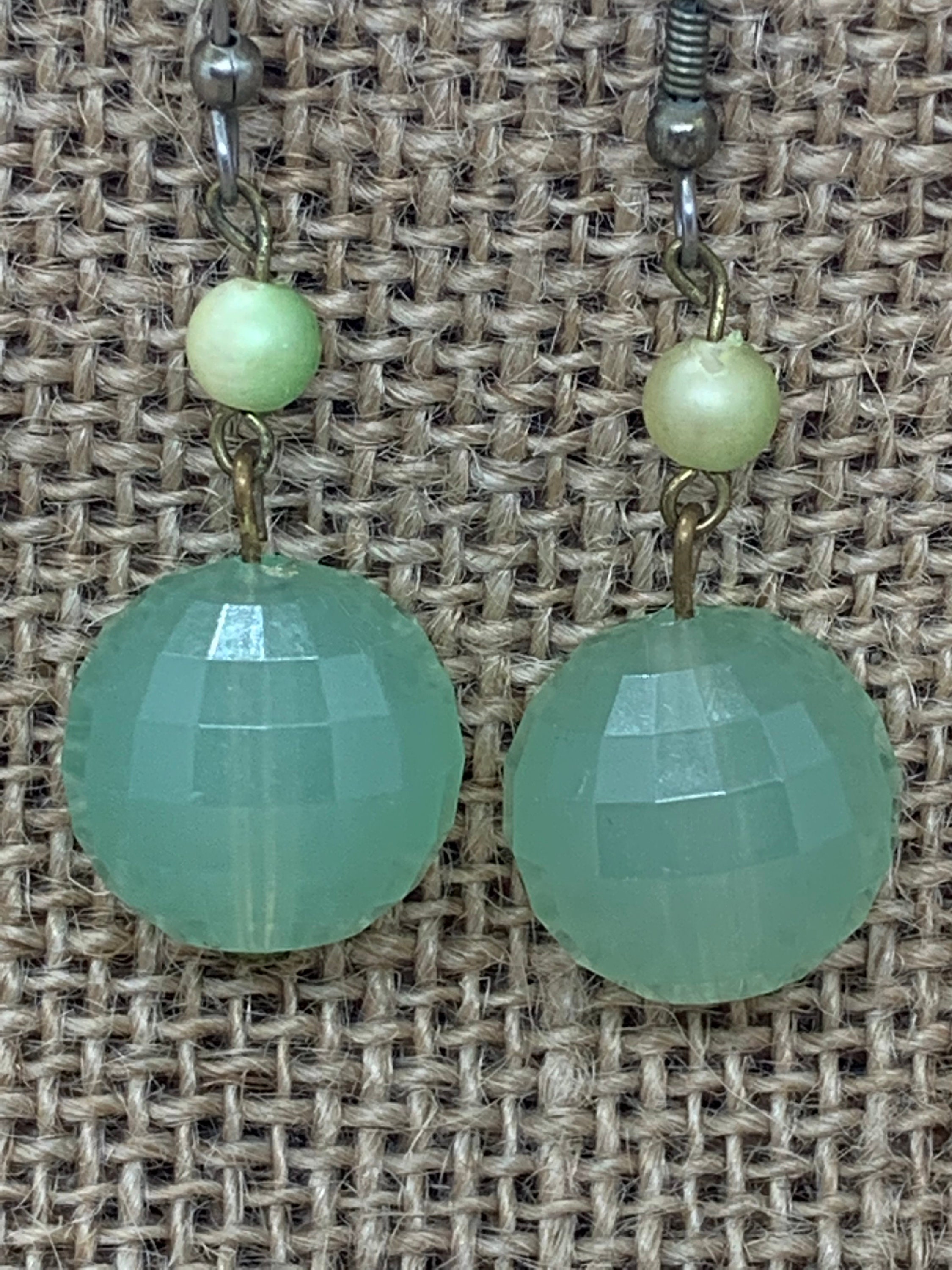 Green Sphere Earrings