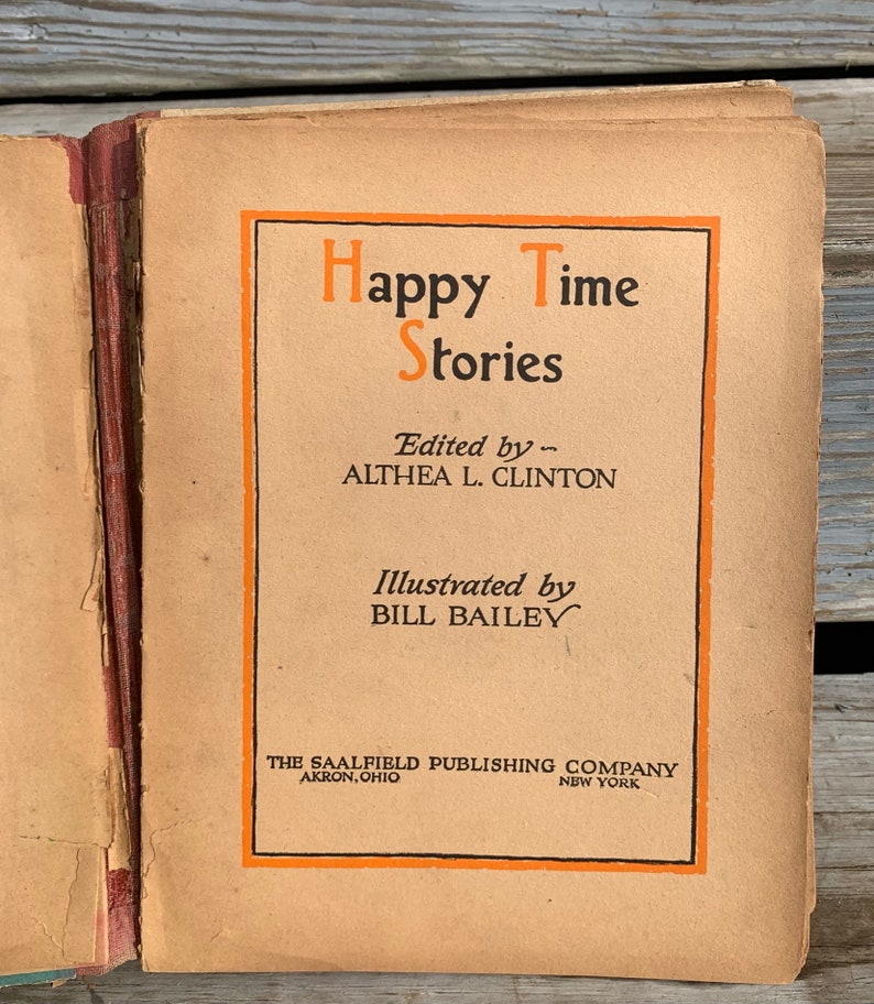 Happy Times Stories, Vintage Children's Books, 1930's Kids Book, Althea L. Clinton, Collectible Gifts, Birthday Gift for Mom, Vintage Gift image 2