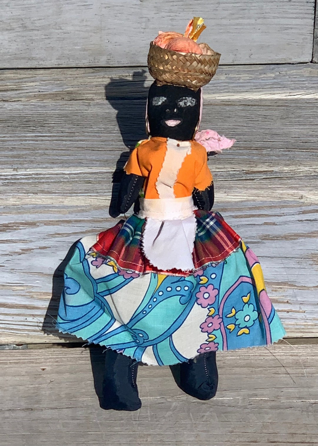 Vintage Folk Art Cloth Doll, Handmade Collectible Doll - Etsy