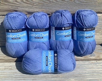 Berroco Comfort Chunky Yarn, Light Blue Acrylic Nylon Blend