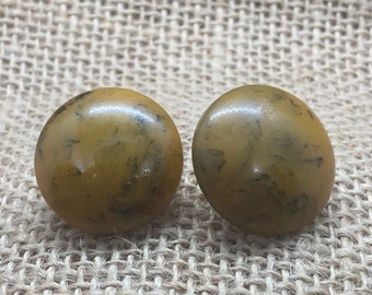 Vintage Bakelite Marble Earrings, Stud Earrings, Round Button Earring, Everyday Earrings, Birthday Gift for Mom, Wife, Mother's Day