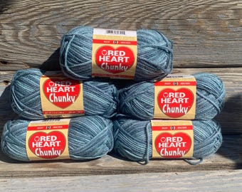 Red Heart Chunky Yarn, Blue Hawaii, Acrylic Afghan Yarn